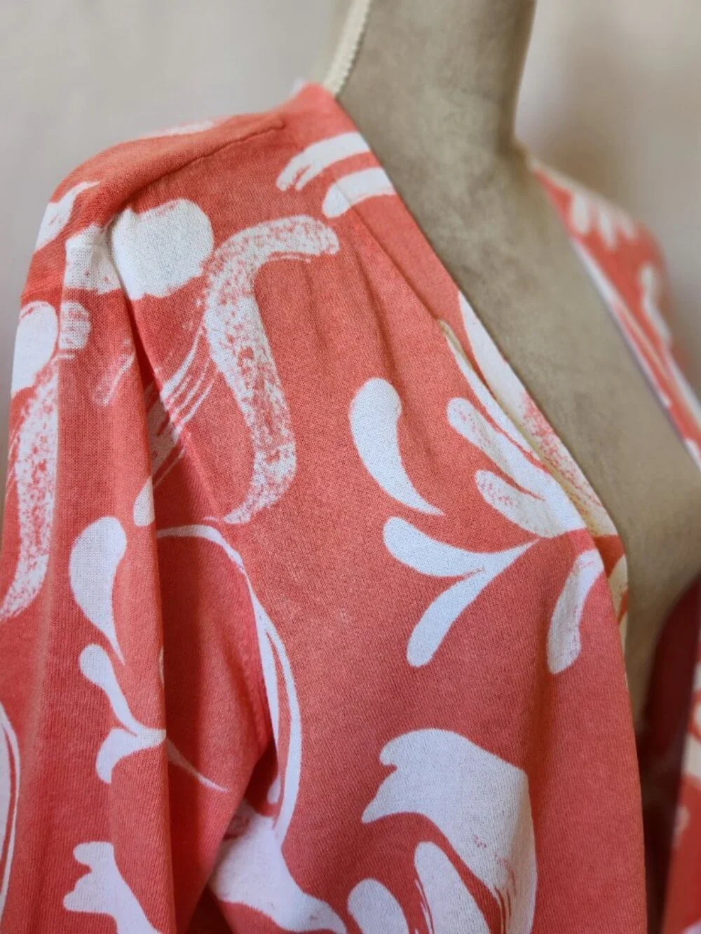 Chico's Women's Size 2/12-14 (L) Orange Summer Romance Open Front Cardigan